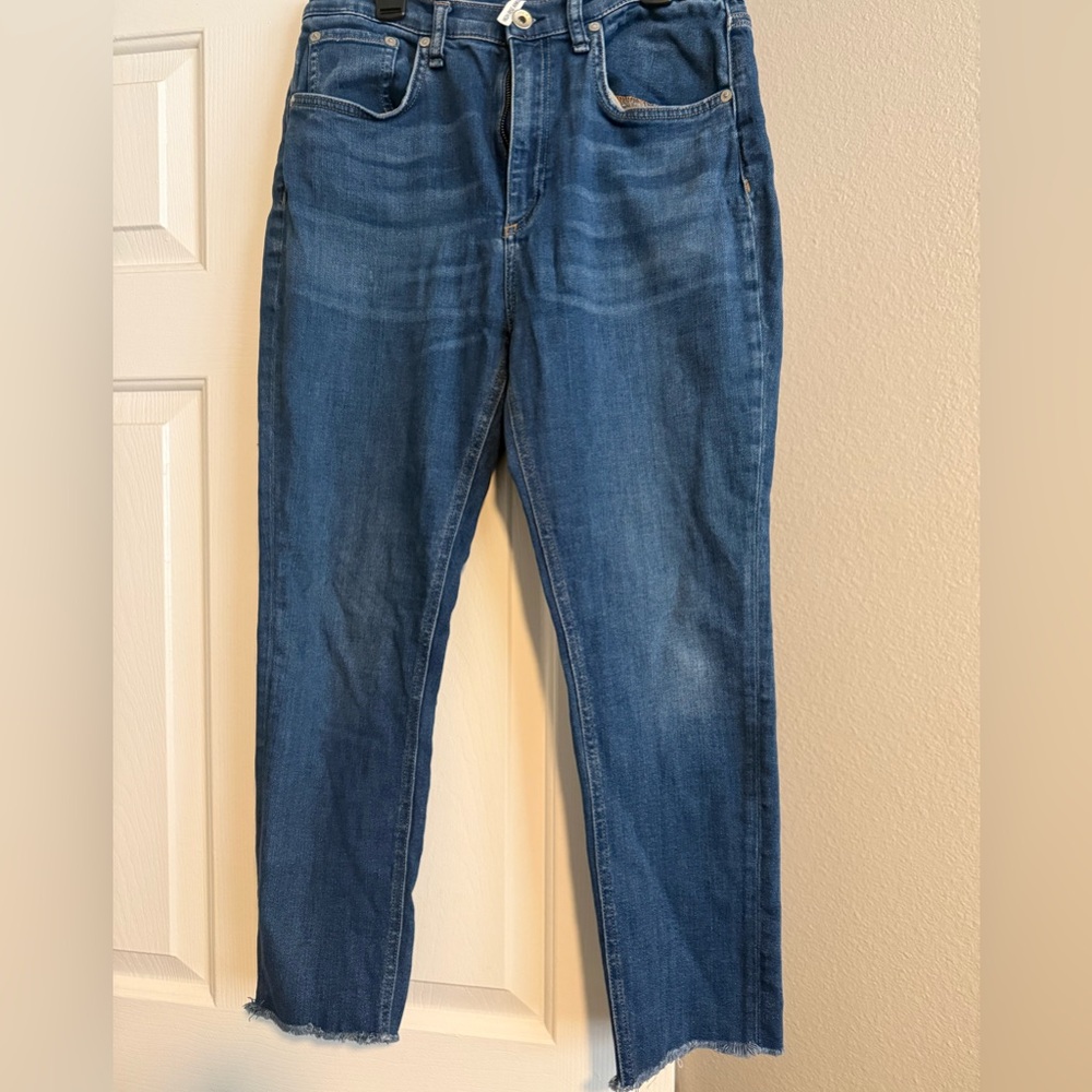 Rag & Bone Mid-Blue Straight Leg Jeans